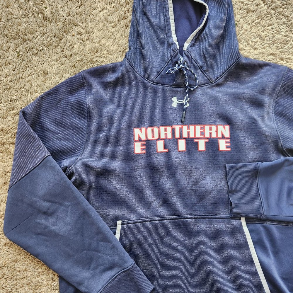 Under Armour Northern Elite Hoodie Coldgear Blue Navy Men's M Medium Fleece